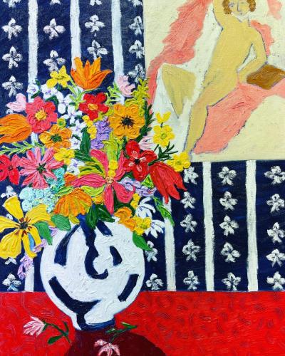 Flowers & Matisse | Oil & Acrylic on canvas %0 x 60 cm | SOLD