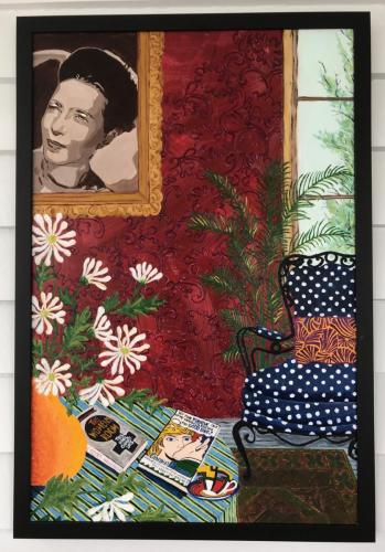 Simone de Beauvoir I | Oil & Acrylic on board, framed | 61x92cm I SOLD